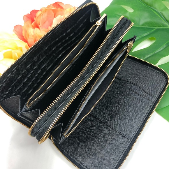Coach travel wallet double zipped clutch black - Picture 5 of 8